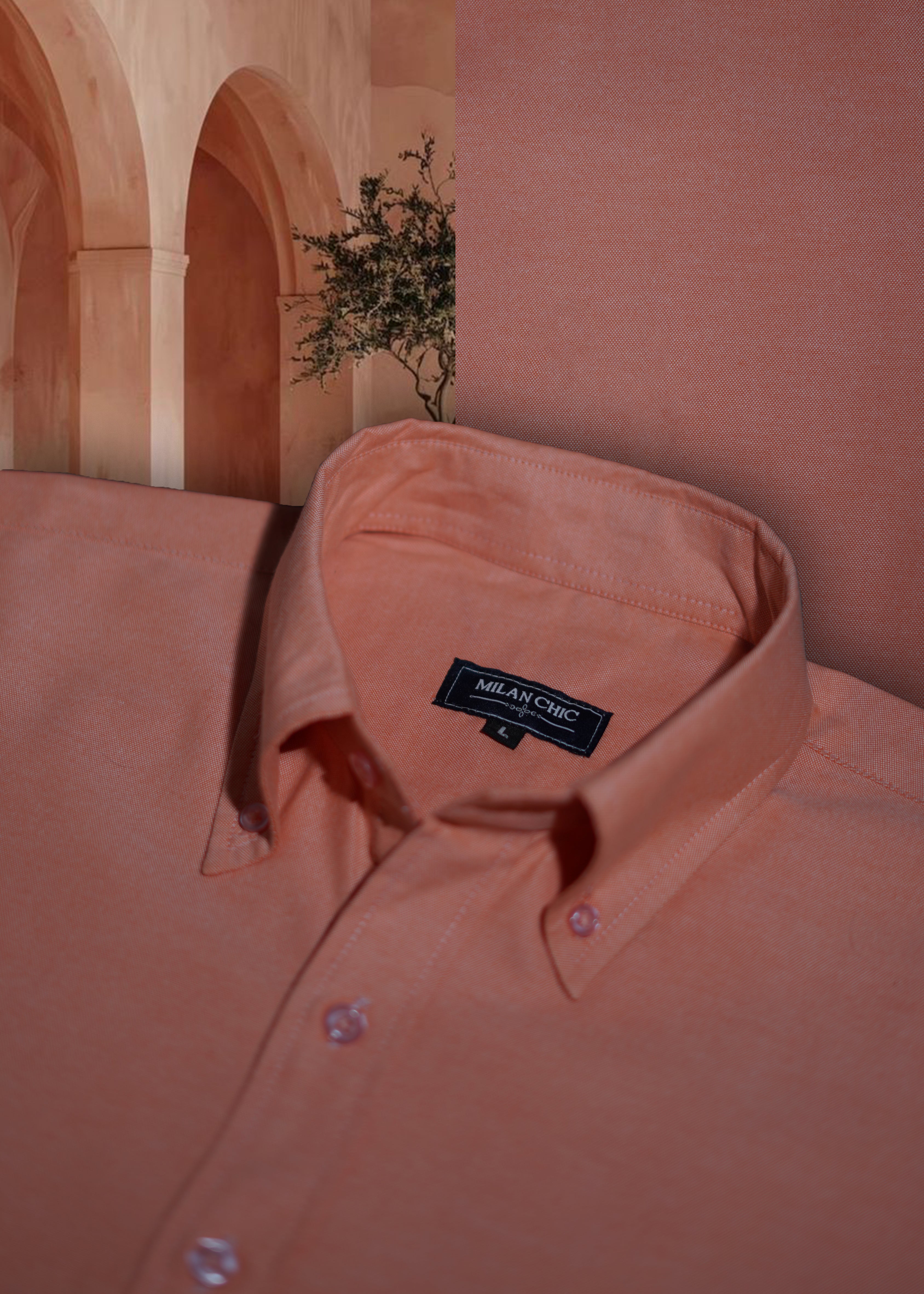 Apricot Orange Oxford Shirt